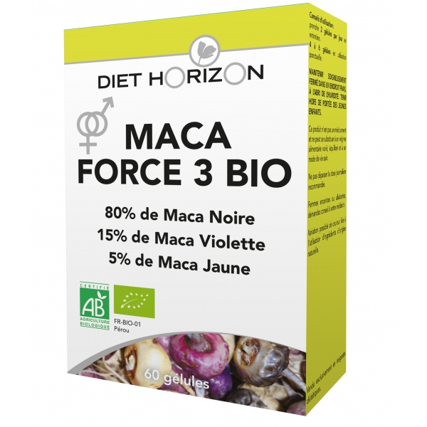Phytothérapie Maca Force 3 bio - 60 gelules Diet Horizon